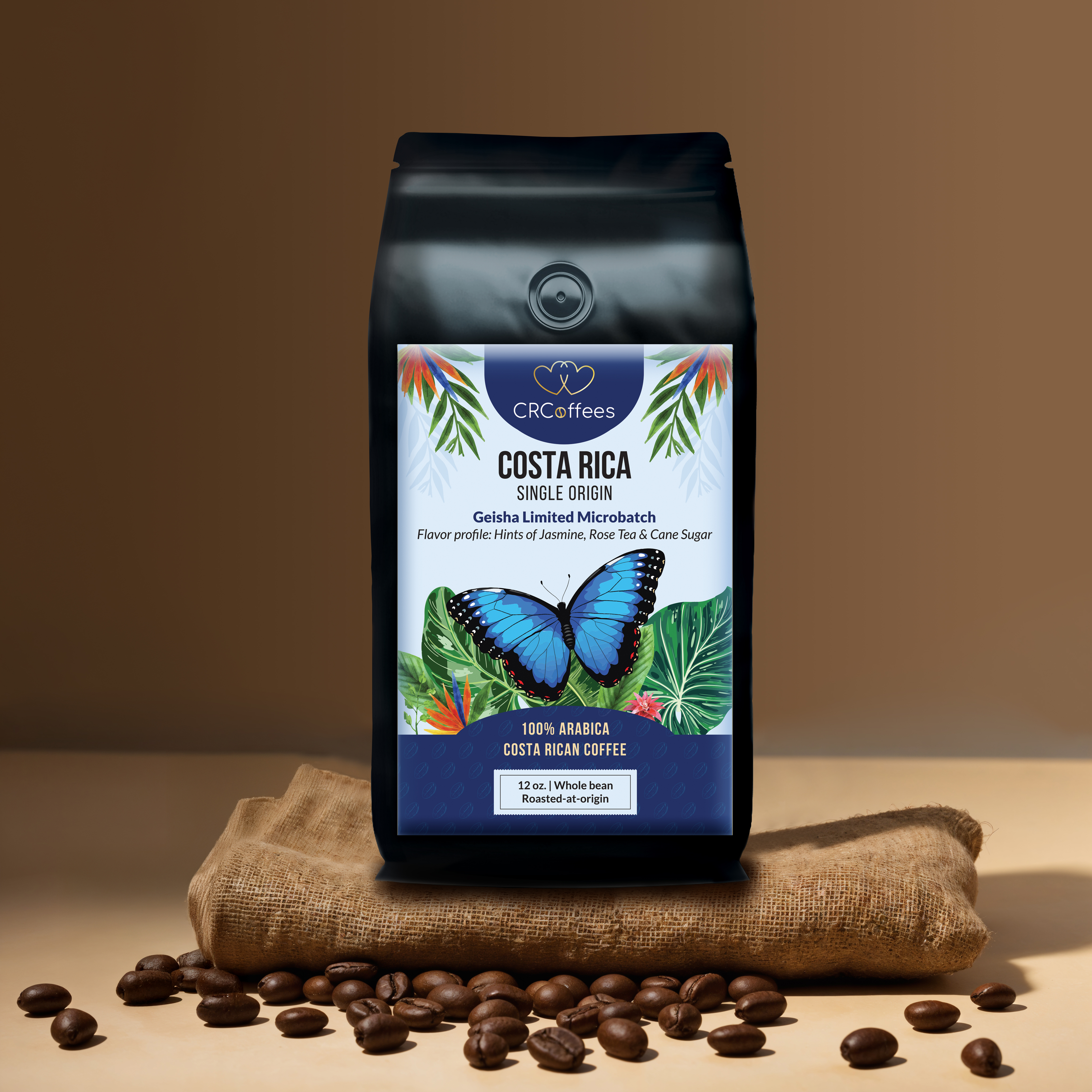 Blue Morpho coffee bag