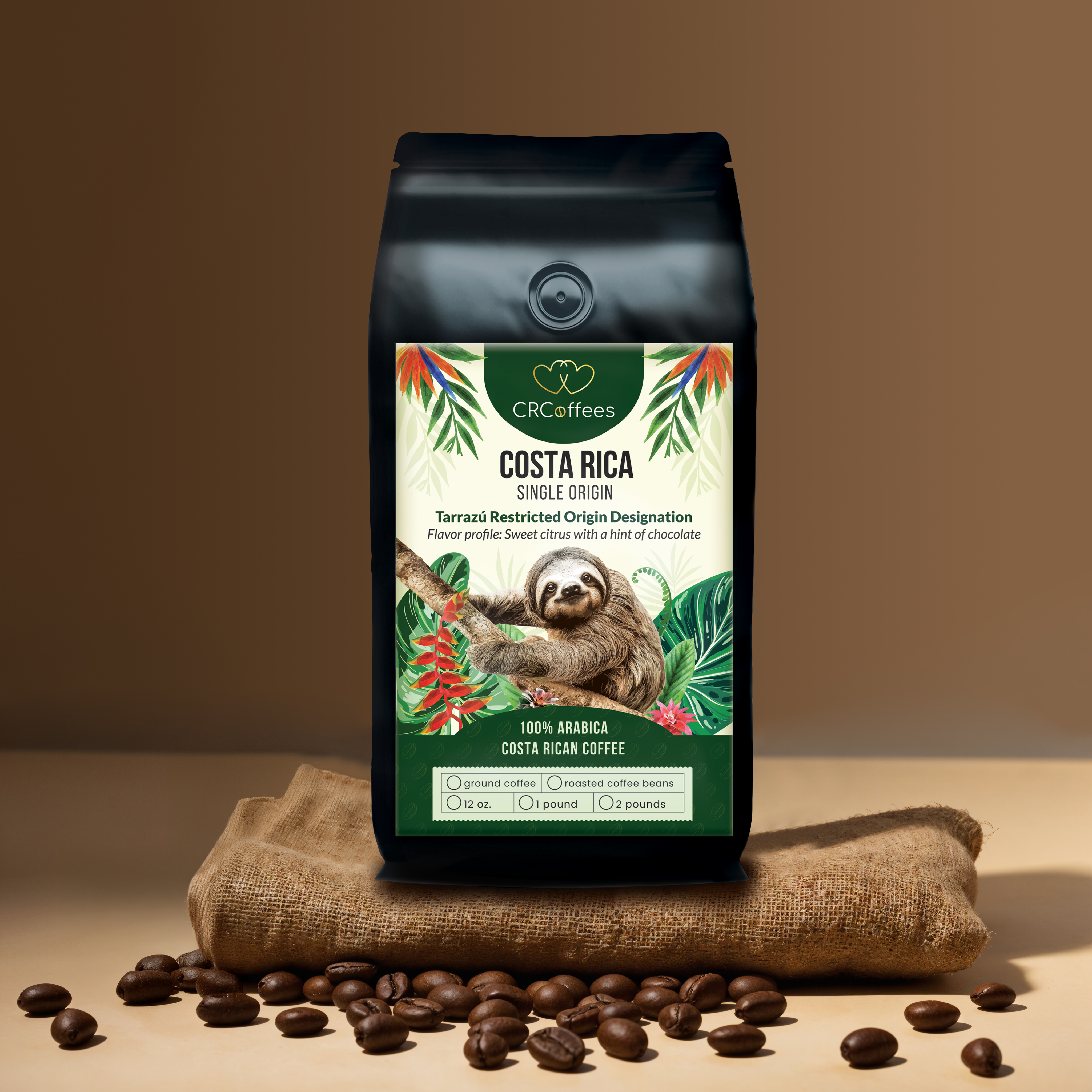 Sloth coffee front view
