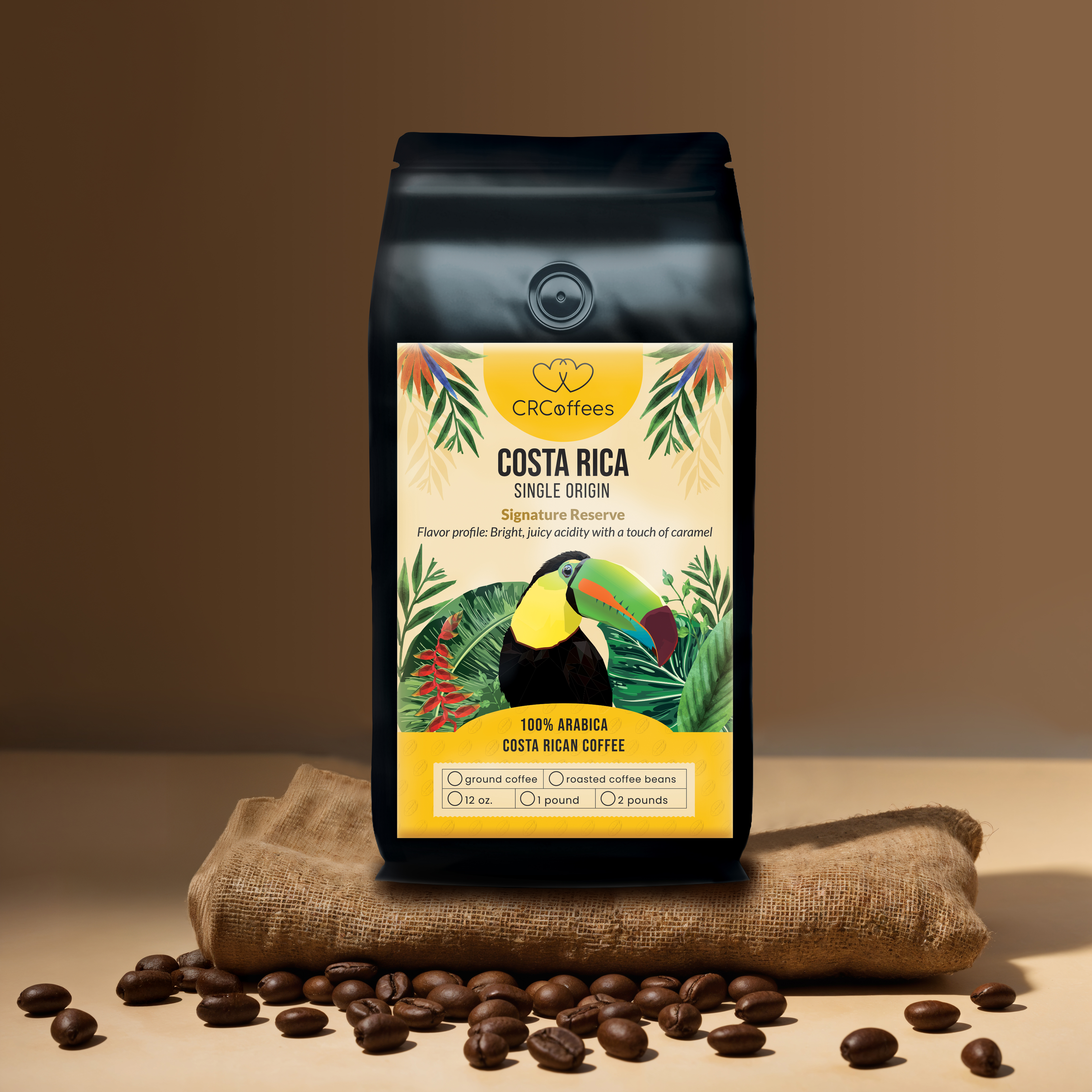 Toucan coffee front view
